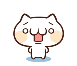 Japanese white cat Sticker. sticker #3702955