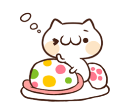 Japanese white cat Sticker. sticker #3702957