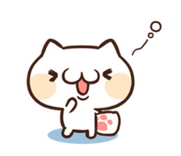 Japanese white cat Sticker. sticker #3702958