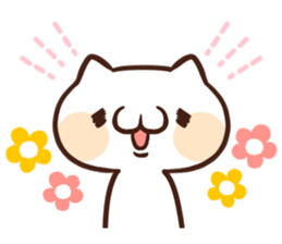 Japanese white cat Sticker. sticker #3702961