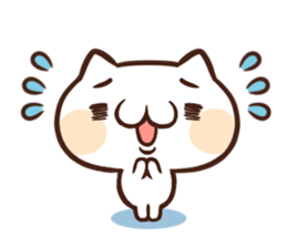 Japanese white cat Sticker. sticker #3702963