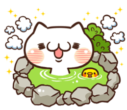 Japanese white cat Sticker. sticker #3702964