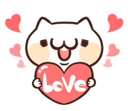 Japanese white cat Sticker. sticker #3702965