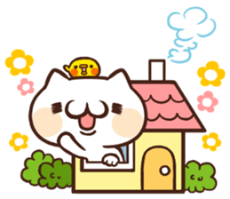 Japanese white cat Sticker. sticker #3702966