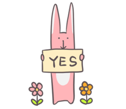 Slim body rabbit sticker #3705691