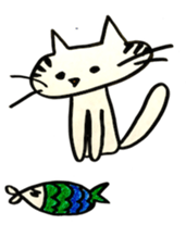 Fish and Cat sticker #3709135