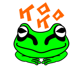 A lovely green frog Sticker sticker #3709591