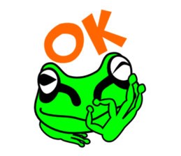 A lovely green frog Sticker sticker #3709597