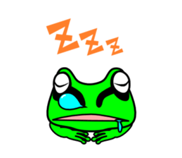 A lovely green frog Sticker sticker #3709606