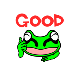 A lovely green frog Sticker sticker #3709617