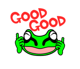 A lovely green frog Sticker sticker #3709618