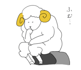 thinking sheep sticker #3709991