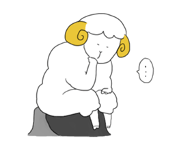 thinking sheep sticker #3709992