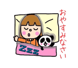 Girl&Panda- carefree words and honorific sticker #3712514
