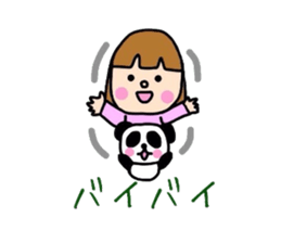 Girl&Panda- carefree words and honorific sticker #3712516