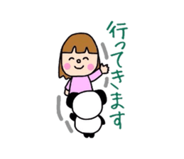 Girl&Panda- carefree words and honorific sticker #3712519