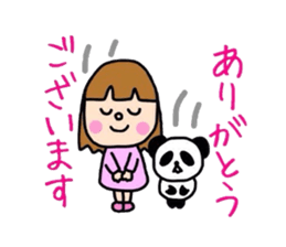 Girl&Panda- carefree words and honorific sticker #3712523