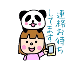 Girl&Panda- carefree words and honorific sticker #3712539