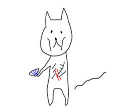 the slow life with a white cat sticker #3716418