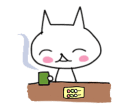 the slow life with a white cat sticker #3716423