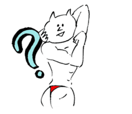 Muscular cat sticker #3720632