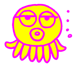 Octopus with the fluorescence color sticker #3722793