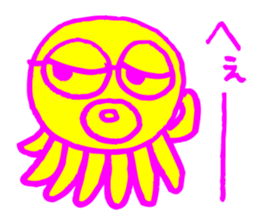 Octopus with the fluorescence color sticker #3722799