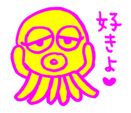 Octopus with the fluorescence color sticker #3722817