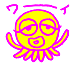 Octopus with the fluorescence color sticker #3722826