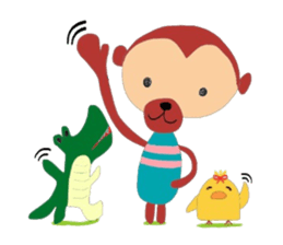 Handwritten sticker of a loose monkey. sticker #3723718