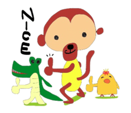 Handwritten sticker of a loose monkey. sticker #3723719