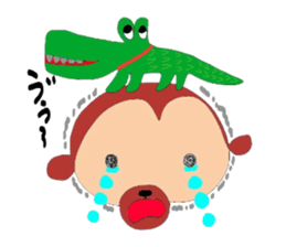 Handwritten sticker of a loose monkey. sticker #3723722