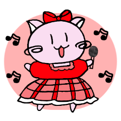 Kawaii!? Sticker of the pink cat