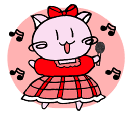 Kawaii!? Sticker of the pink cat sticker #3725312