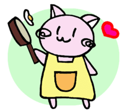 Kawaii!? Sticker of the pink cat sticker #3725313
