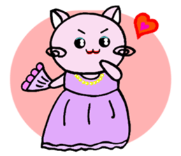 Kawaii!? Sticker of the pink cat sticker #3725317