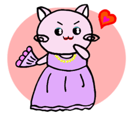 Kawaii!? Sticker of the pink cat sticker #3725317