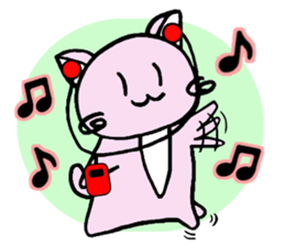 Kawaii!? Sticker of the pink cat sticker #3725318