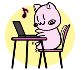 Kawaii!? Sticker of the pink cat sticker #3725319