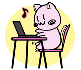 Kawaii!? Sticker of the pink cat sticker #3725319