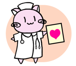 Kawaii!? Sticker of the pink cat sticker #3725321