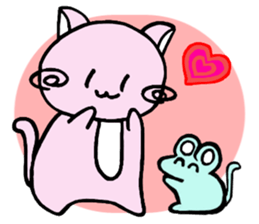 Kawaii!? Sticker of the pink cat sticker #3725322