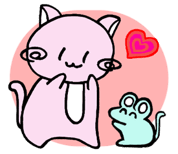Kawaii!? Sticker of the pink cat sticker #3725322