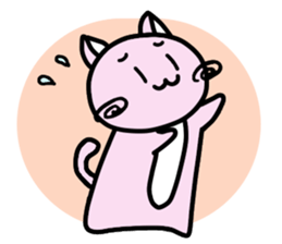 Kawaii!? Sticker of the pink cat sticker #3725326