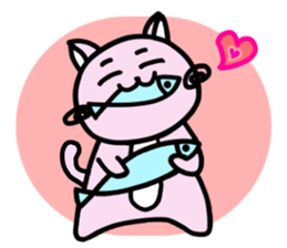 Kawaii!? Sticker of the pink cat sticker #3725337