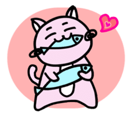 Kawaii!? Sticker of the pink cat sticker #3725337