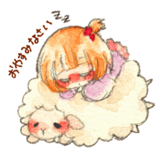 Sheep and girls sticker #3725351