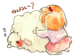 Sheep and girls sticker #3725354