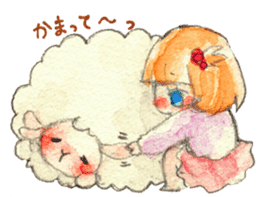 Sheep and girls sticker #3725356