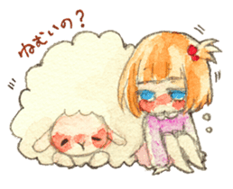 Sheep and girls sticker #3725363
